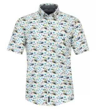 Рубашка CASAMODA с короткими рукавами "Повседневная рубашка CASAMODA с короткими рукавами и принтом ", зеленый