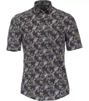 Рубашка CASAMODA с короткими рукавами "Повседневная рубашка CASAMODA с короткими рукавами и принтом ", синий