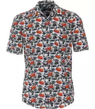 Рубашка CASAMODA с короткими рукавами "Повседневная рубашка CASAMODA с короткими рукавами и принтом ", синий