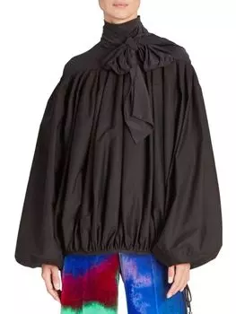 Рубашка Cathy Self-tie Dries Van Noten с высоким вырезом, черный