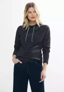 Рубашка Cecil с длинными рукавами и кулиской на воротнике, синий