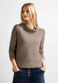 Рубашка Cecil с длинными рукавами из мягкой смеси материалов, коричневый