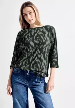 Рубашка Cecil с рукавами 3/4, с рукавами 3/4, хаки