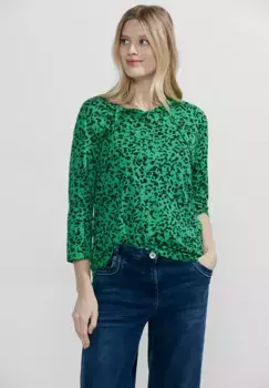 Рубашка Cecil с рукавом 3/4 из мягкой смеси хлопка, зеленый