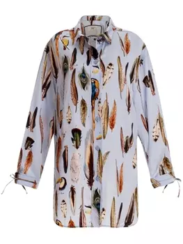 Рубашка Cecilia Pluma с графичным принтом Agua By Agua Bendita, синий