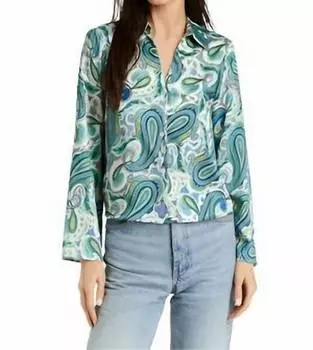 Рубашка Celine Paisley бирюзового цвета DREW