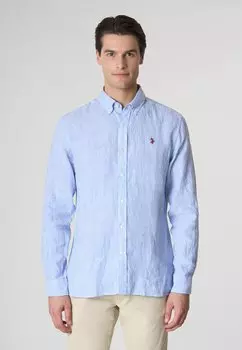 Рубашка CHAMBRAY A RIGHE CON LOGO U.S. Polo Assn., синий