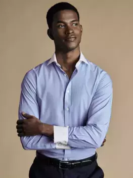 Рубашка Charles Tyrwhitt Winchesters Stripe Non-Iron, цвет sky/blue