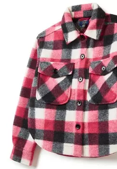Рубашка Check Pattern OVS, бело-розовая