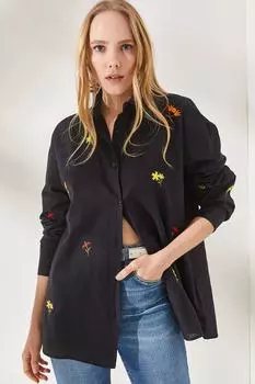 Рубашка - Черная - Oversize Olalook, черный