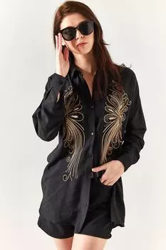 Рубашка - Черная - Oversize Olalook, черный