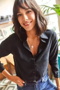 Рубашка – черная – стандартного кроя Olalook, черный