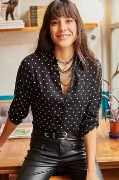 Рубашка – черная – стандартного кроя Olalook, черный