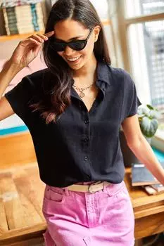 Рубашка – черная – стандартного кроя Olalook, черный