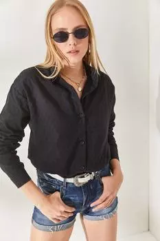 Рубашка – черная – стандартного кроя Olalook, черный