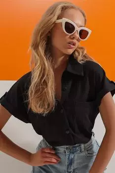 Рубашка – черная – стандартного кроя Trend Alaat Stili, черный