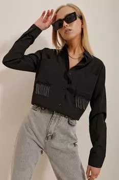 Рубашка – черная – стандартного кроя Trend Alaat Stili, черный