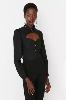 Рубашка – черная – стандартного кроя Trendyol, черный