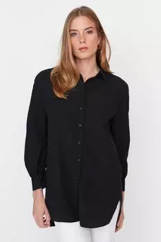 Рубашка – черная – стандартного кроя Trendyol Modest, черный