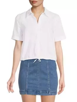 Рубашка Cinch Camp из льна и хлопка Saks Fifth Avenue, белый