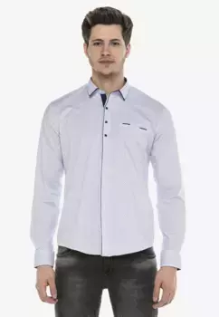 Рубашка Cipo & Baxx с длинными рукавами и клетчатым узором, белый