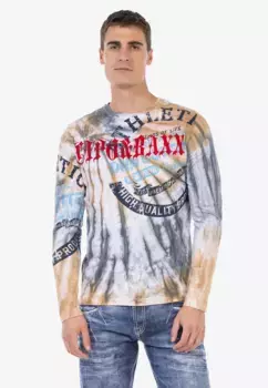 Рубашка Cipo & Baxx с длинными рукавами и великолепным узором в стиле батик, синий