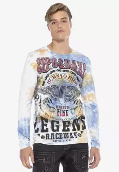 Рубашка Cipo & Baxx с длинными рукавами в прохладном цветовом градиенте, синий