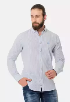 Рубашка Cipo & Baxx с длинными рукавами в повседневном стиле в полоску, синий