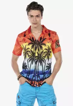 Рубашка Cipo & Baxx с короткими рукавами и крупным гавайским принтом, цвет Mehrfarbig
