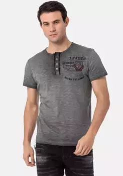 Рубашка Cipo & Baxx с принтом, серый