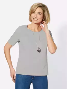 Рубашка Classic Basics с круглым вырезом "Рубашка" Casual Looks, серый