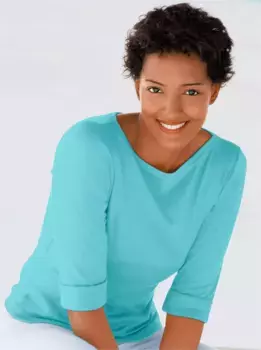 Рубашка Classic Basics с круглым вырезом "Рубашка", бирюзовый