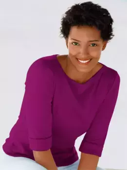 Рубашка Classic Basics с круглым вырезом "Рубашка", цвет Brombeer