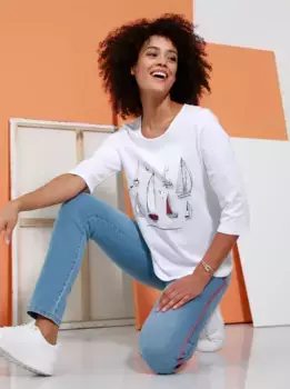 Рубашка Classic Basics с рукавом 3/4 "Shirt", белый