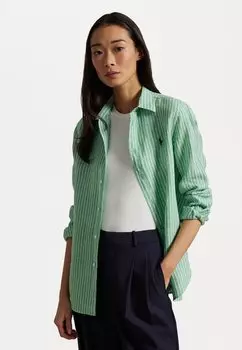 Рубашка CLASSIC FIT STRIPED LINEN SHIRT Polo Ralph Lauren, зеленый