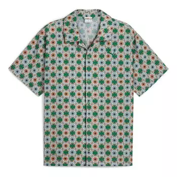 Рубашка classics new prep aop woven shirt 'green' Puma, зеленый