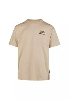 Рубашка Cleptomanicx Classic Tee Form Follows, бежевый