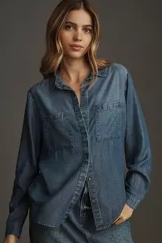 Рубашка Cloth & Stone Chambray, синий