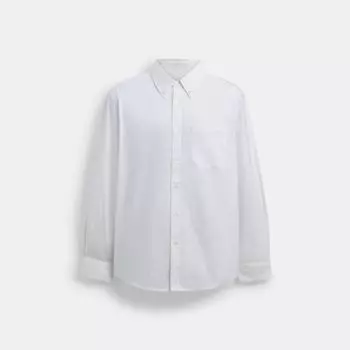 Рубашка Coach Long Sleeve Button Down Shirt, белый