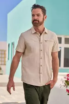 Рубашка Coconut Slub Текстура Хлопковая футболка с короткими рукавами Mountain Warehouse, желтый