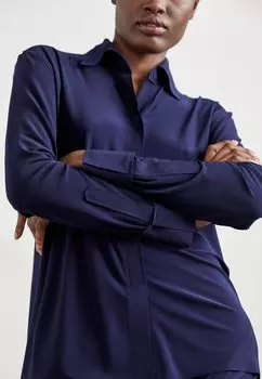 Рубашка Collar Norma Kamali, настоящий темно-синий