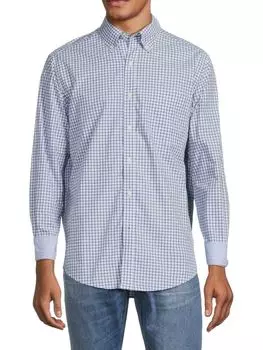 Рубашка Collis в клетку с воротником на пуговицах J.Mclaughlin, темно-синий