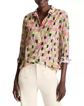 Рубашка Color Wash Crinkle NIC+ZOE, зеленый