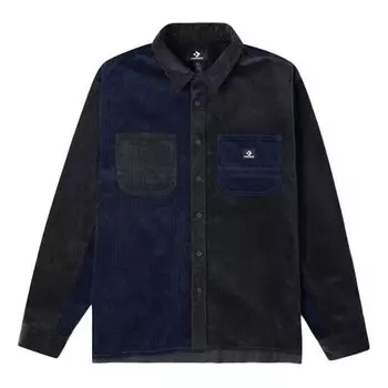 Рубашка colorblock corduroy shirt 'navy black' Converse, синий