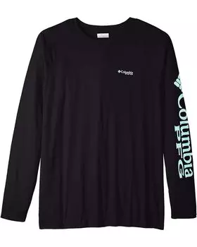 Рубашка Columbia Big & Tall Terminal Tackle L/S, цвет Black/Gulf Stream Logo