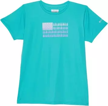 Рубашка Columbia Kids Mirror Creek Short Sleeve Graphic Shirt, цвет Geyser/Patriotic Pines Graphic