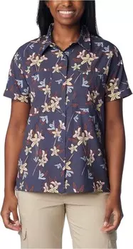 Рубашка Columbia Silver Ridge Utility Short Sleeve Shirt, цвет Nocturnal Tiger Lilies