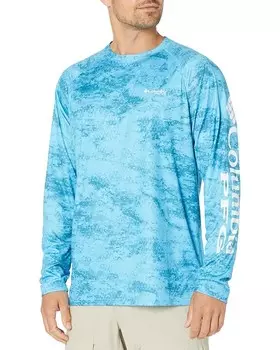 Рубашка Columbia Super Terminal Tackle Long Sleeve, цвет Riptide PFG Camo