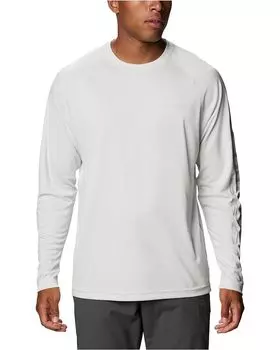 Рубашка Columbia Terminal Tackle Heather Long Sleeve, цвет White Heather/Cool Grey Logo