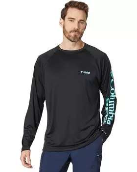 Рубашка Columbia Terminal Tackle L/S, цвет Black/Gulf Stream Logo